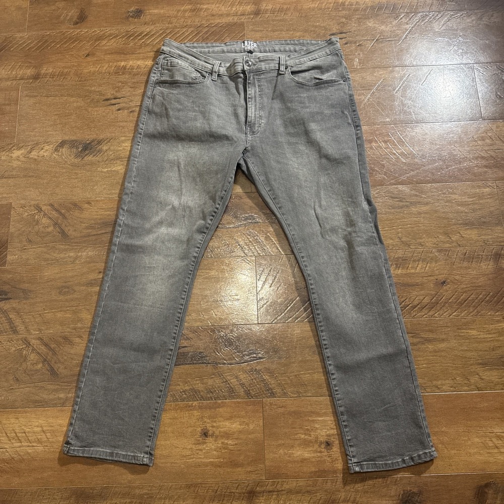 Lazer Jeans Slim Fit Men's 38x32‎ Grey Wash Stretch Denim Faded